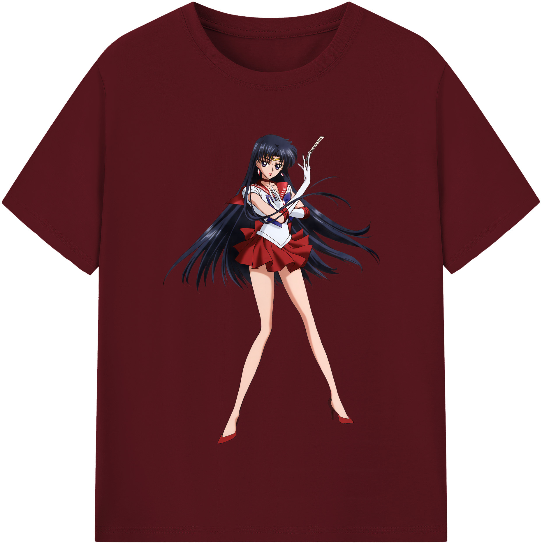 （画像用） 美少女戦士セーラームーン 火野レイ ひの レイ Sailor Moon Hino Rei （セーラーマーズ,Sailor Mars） 綿100％半袖Tシャツ（フロントプリント）